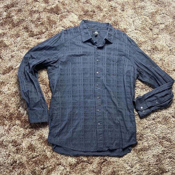 Rock and Republic Button Down Long Sleeve Black Shirt Men’s Size Extra Large XL - Picture 2 of 9